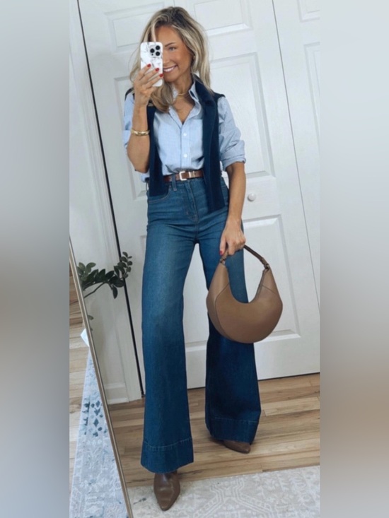 J. Crew Denim - J. Crew High-Rise Wide Leg Trouser Jeans in Medium Blue